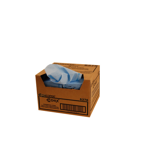Chix Foodservice Towel w/ Microban Medium Duty Blue w/ Blue Print 12x21