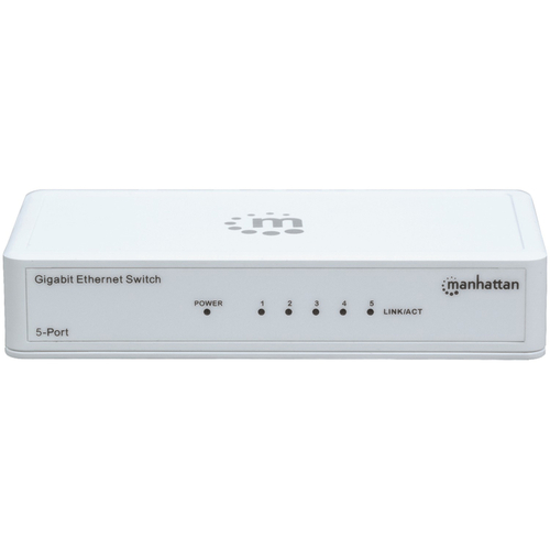 Manhattan ICI560696 Gigabit Ethernet Switch-5 Port  White
