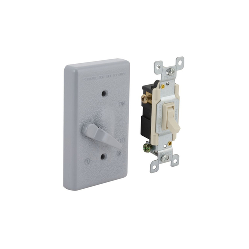 Weatherproof Cover Aluminum 1 gang For Mounting Switches or Receptacles Gray