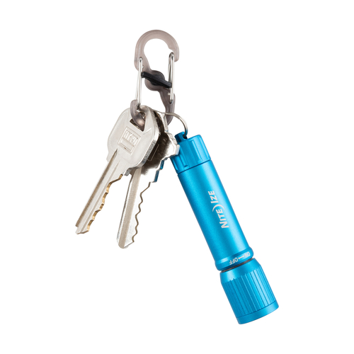 Nite Ize R100F-03-R7 Flashlight With Key Ring 100 lm Blue LED AAA Battery Blue