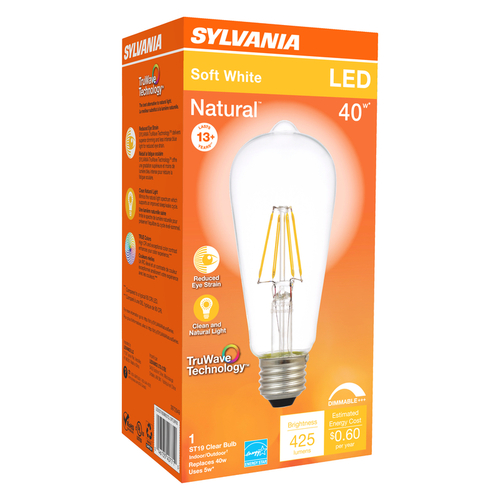 Sylvania 3005208 LED Bulb Natural ST19 E26 (Medium) Soft White 40 W Clear
