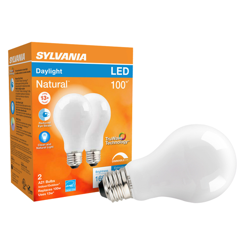 Sylvania 40753 Natural LED Bulb, General Purpose, A21 Lamp, 100 W ...