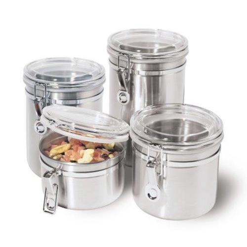 OGGI Stainless Steel Clamp Canister w/ Clear Lid & Reviews