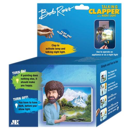 Clapper CL835R12 Talking Clapper and Nightlight Bob Ross Plastic Multicolored