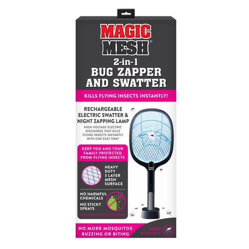 Magic Mesh MM611104 Bug Zapper and Swatter Flying Insect Killer Black