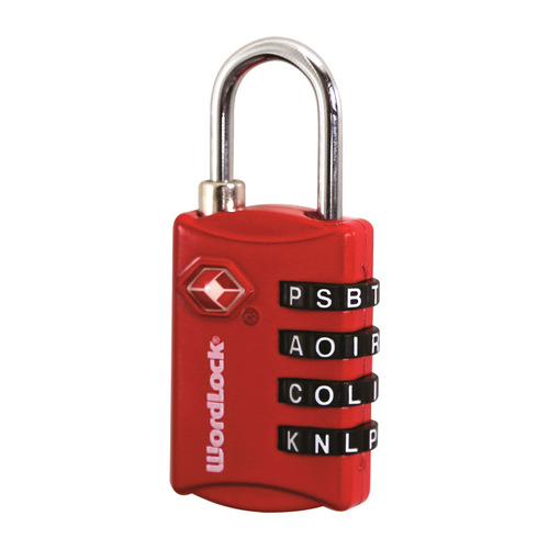 Wordlock LL206RDXCP6 Luggage Lock .77" H X 2" W X 11/4" L Metal 4