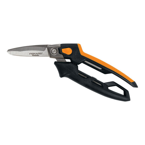 PowerArc Series 710300-1001 Utility Snip, 8-1/4 in OAL, Straight Cut, Stainless Steel Blade, Straight Handle Orange