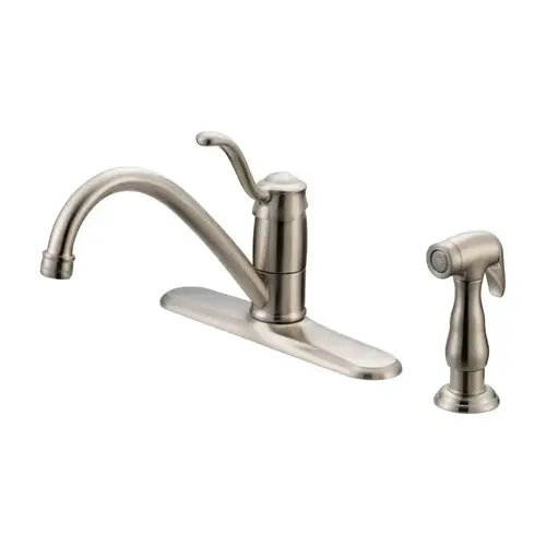 Kitchen Faucet Tucana One Handle Brushed Nickel Side Sprayer Included Brushed Nickel