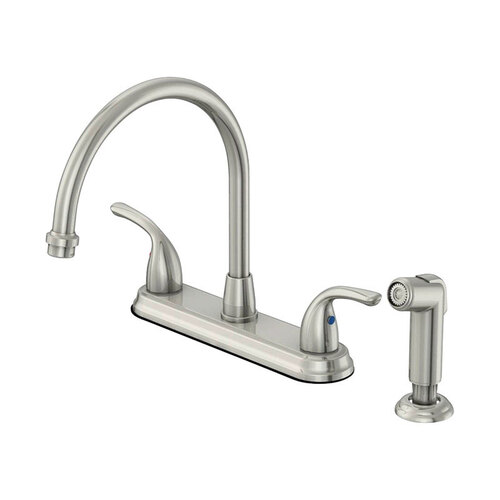 Kitchen Faucet Pacifica Two Handle Chrome Side Sprayer Included Chrome