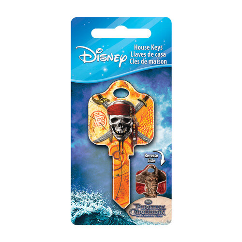 Key Blank Disney Skull And Swords House 68 SC1 Single For Schlage Locks Orange - pack of 5