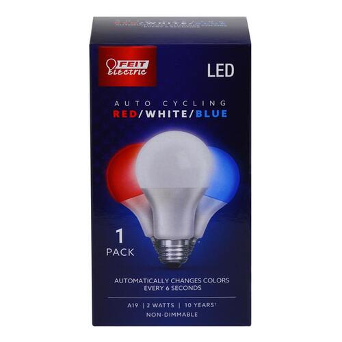 Auto Cycling LED Bulb A19 E26 (Medium) Blue/Red/White White