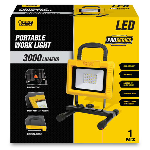 Feit Electric WORK3000XLPLUG Work Light Pro Series 3000 lm LED Corded Stand (H or Scissor)
