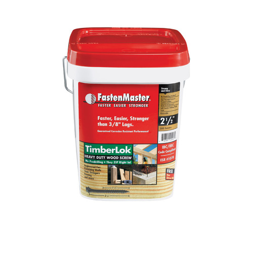 FastenMaster FMTLOK212-500 Wood Screws TimberLok No. 10 S X 2-1/2" L Hex Epoxy Epoxy