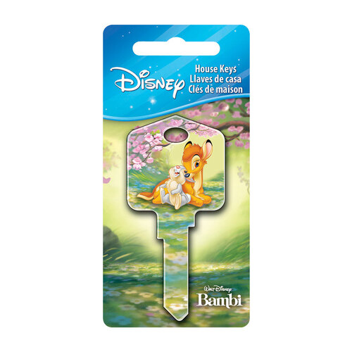 Key Blank Disney Bambi and Thumper House 66/97 KW1/KW10 Single For Kwikset and Titan Locks Multicolored - pack of 5