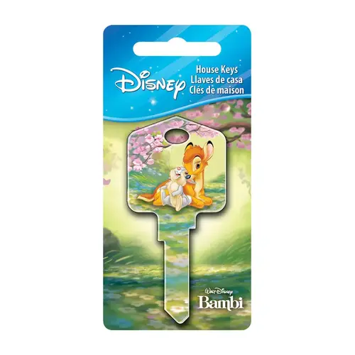 Key Blank Disney Bambi and Thumper House 66/97 KW1/KW10 Single For Kwikset and Titan Locks Multicolored