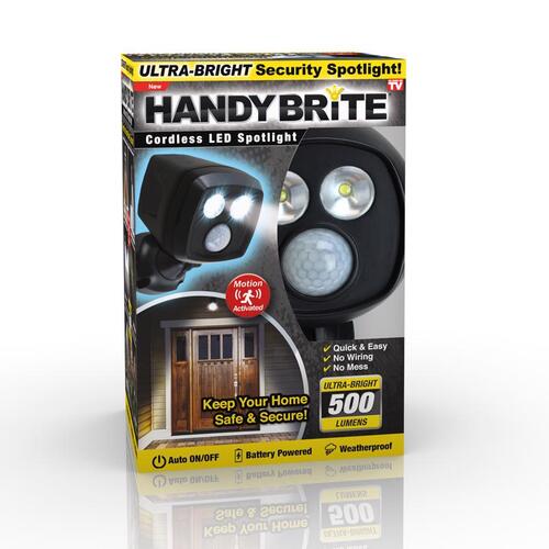 Handy Brite HBSL-MC4 Spotlight Motion-Sensing Battery Powered LED Black Black