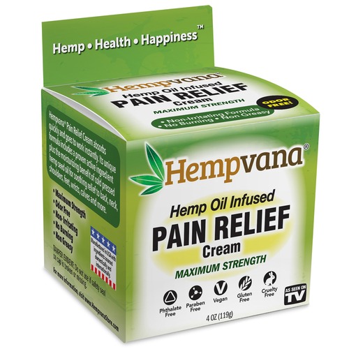 Hempvana 13548-6 Pain Reliever Cream As Seen On TV White 4 oz White