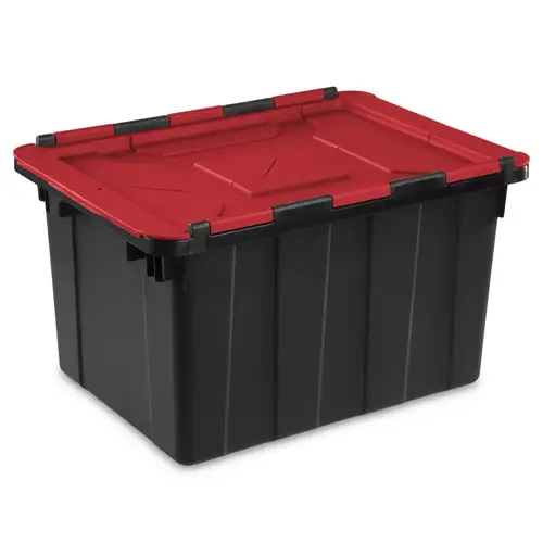 TOTE IND HINGED LID BLACK 12GA