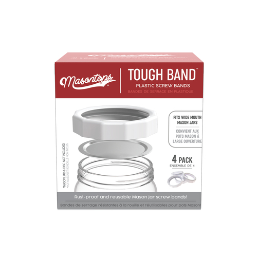 Masontops TB4WWHT Canning Rings Tough Band Wide Mouth White