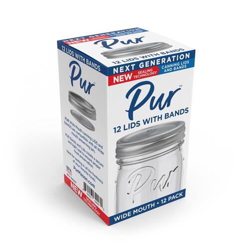 PUR 64007 Canning Lids and Bands Wide Mouth