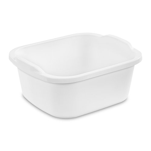 Dish Pan 15" L X 12.75" W X 6.5" H White Plastic White