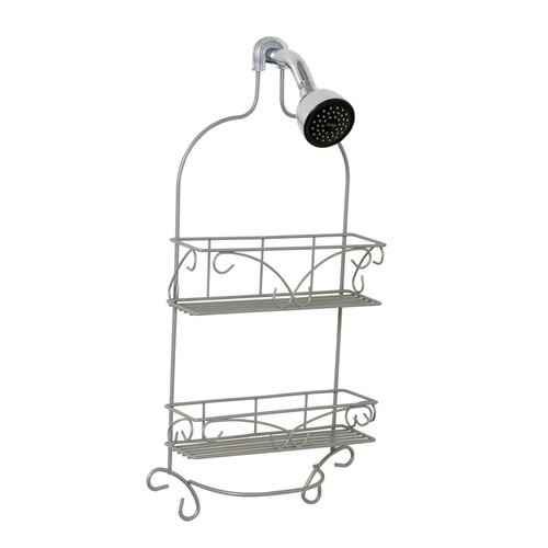 Shower Caddy 24" H X 3.75" W X 12" L Satin Nickel Silver Satin Nickel