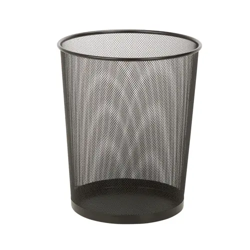 Honey-Can-Do TRS-02102 Wastebasket 2.1 gal Black Metal Open Top Black