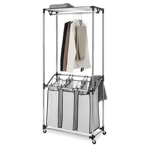 Garment/Drying Rack 72" H X 32.5" W X 16" D Metal Chrome