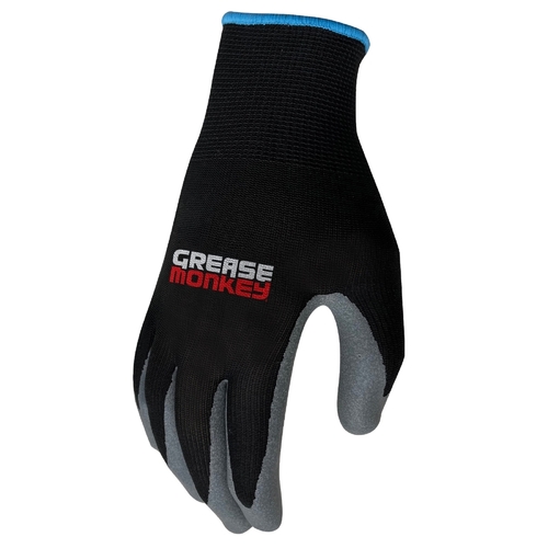 Grease Monkey 25546-26 Dipped Gloves M Latex Honeycomb Black/Gray Black/Gray