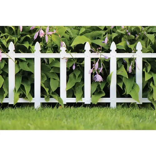 Cottage Fence 12" L X 13" H Plastic White White - pack of 36