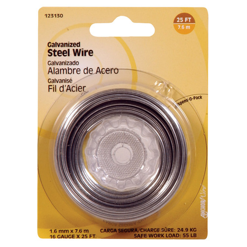 Wire 25 ft. L Galvanized Steel 16 Ga. Galvanized - pack of 10