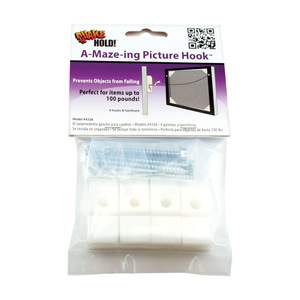 Quake Hold 4338 Picture Hook White Safety 100 lb White
