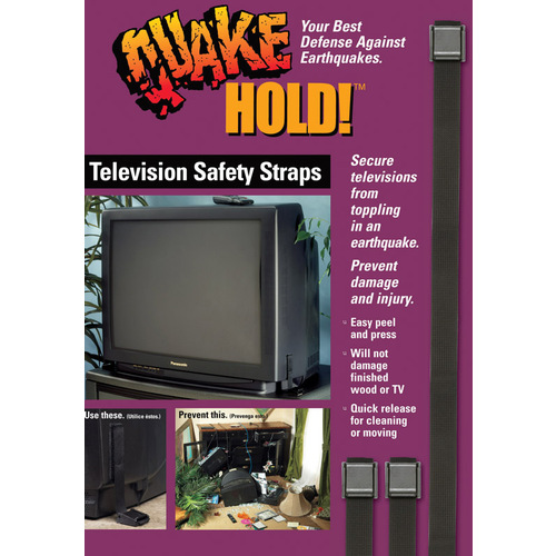 Television Safety Strap Black Nylon Black