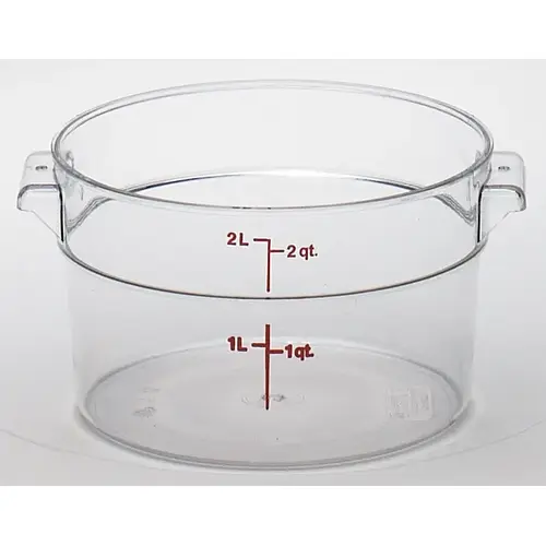 Cambro 2 Quart Round Clear Measuring Storage Container, 12 Each