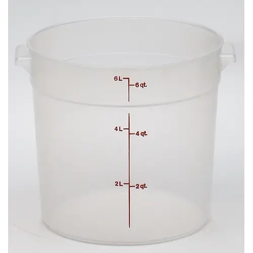 Cambro 6 Quart Round Translucent Measuring Storage Container, 12 Each