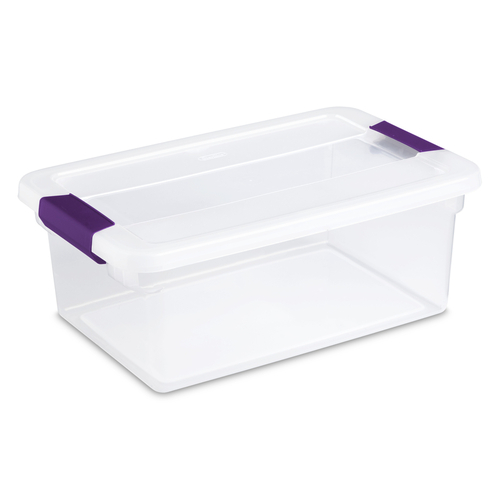 Sterilite 17531712XCP12 Latch Storage Box 6.5" H X 11.125" W X 17" D Stackable Clear pack of 12