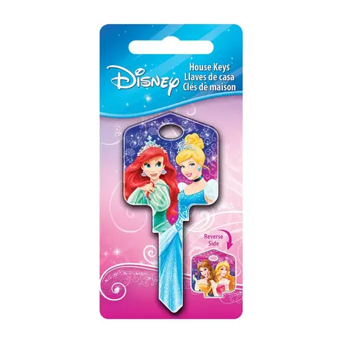 Key Blank Disney Princesses House 66/97 KW1/KW10 Single For Kwikset and Titan Locks Multicolored - pack of 5