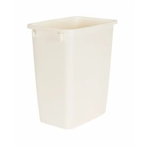 Waste Basket, 21 qt Capacity, Plastic, Bisque, 15 in H