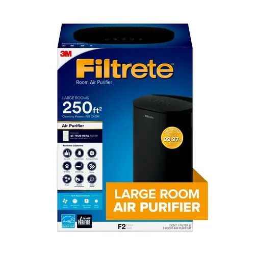 Air Purifier Filtrete HEPA 250 sq ft Black