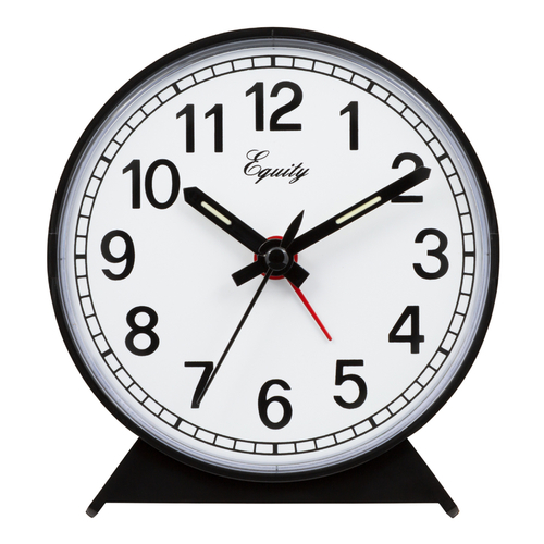 Alarm Clock Equity 2" Black Analog Black