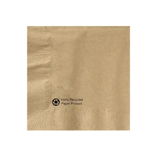 HOFFMASTER 126378 NAPKIN BEVERAGE KRAFT 10X10 1 PLY 100 % RECYCLED