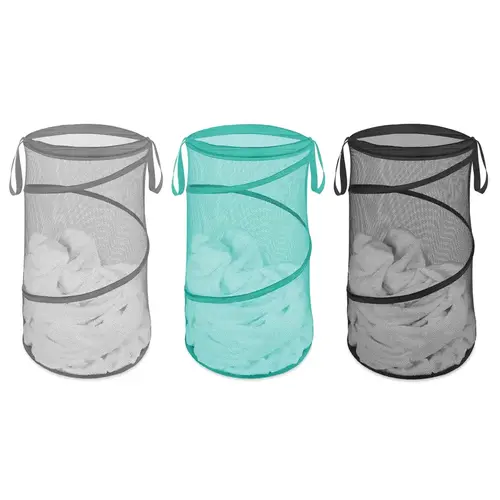 Laundry Hamper Assorted Mesh Fabric Collapsible Assorted