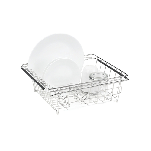 Sink Dish Rack Silver Stainless Steel Silver
