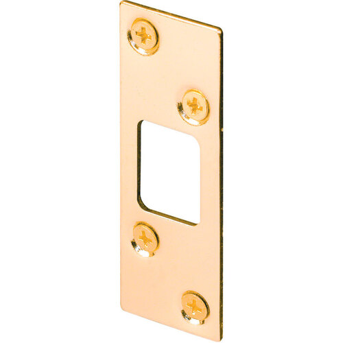 Deadbolt Strike, 3-5/8 in L, 1-1/4 in W, Steel, Brass