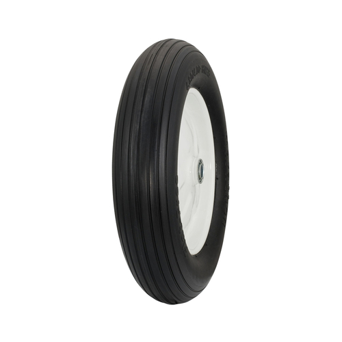 Wheelbarrow Tire 8" D X 15.5" D 500 lb. cap. Centered Polyurethane