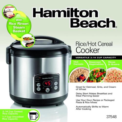 Hamilton Beach Rice/Hot Cereal Cooker - 14-Cup - 37548