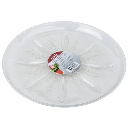 Plant Saucer 14" D Plastic Clear Clear - pack of 12