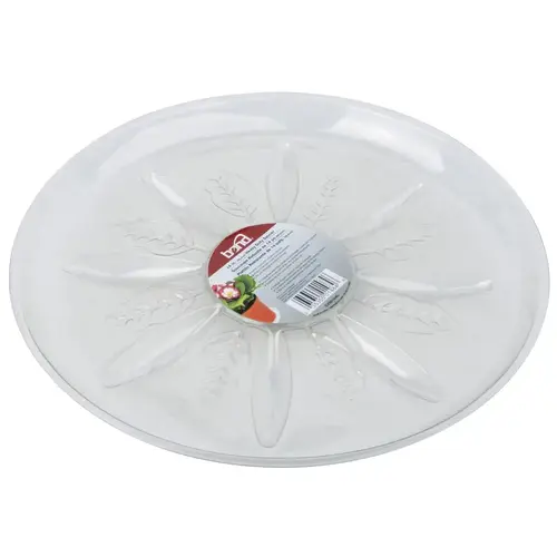 Plant Saucer 3.9" H X 14.6" W X 14" D Plastic Clear Clear