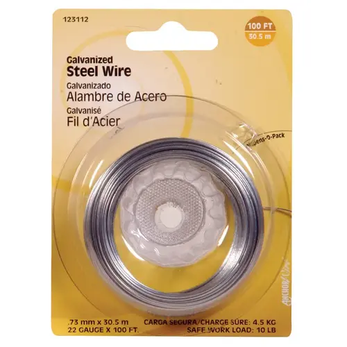 Wire 100 ft. L Galvanized Steel 22 Ga. Galvanized - pack of 10