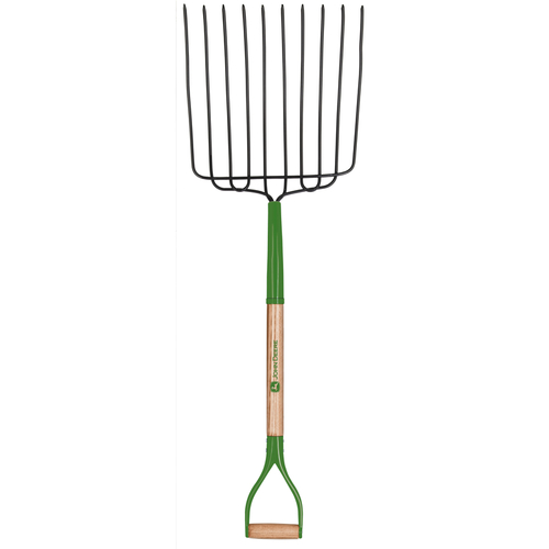 Fork 10 Tine Steel Ensilage 30" Wood Handle Green